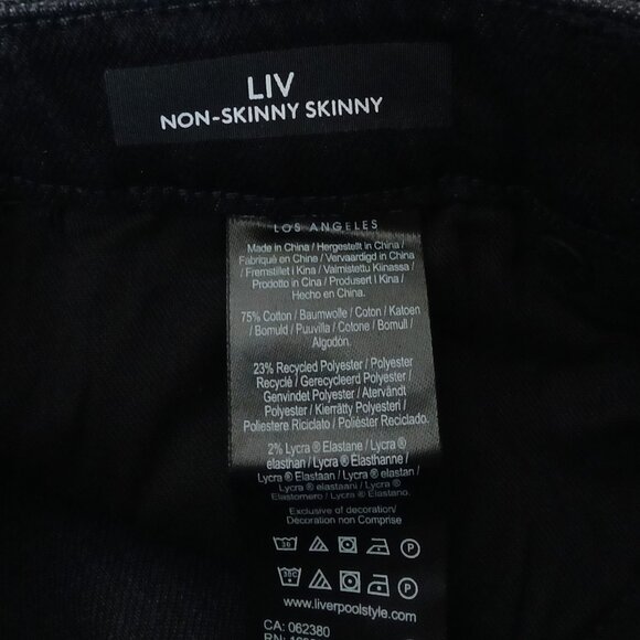 NWT Liverpool Jeans Size 0 25 ECO Liv Non-Skinny Skinny Black Side Stripes - Picture 13 of 14